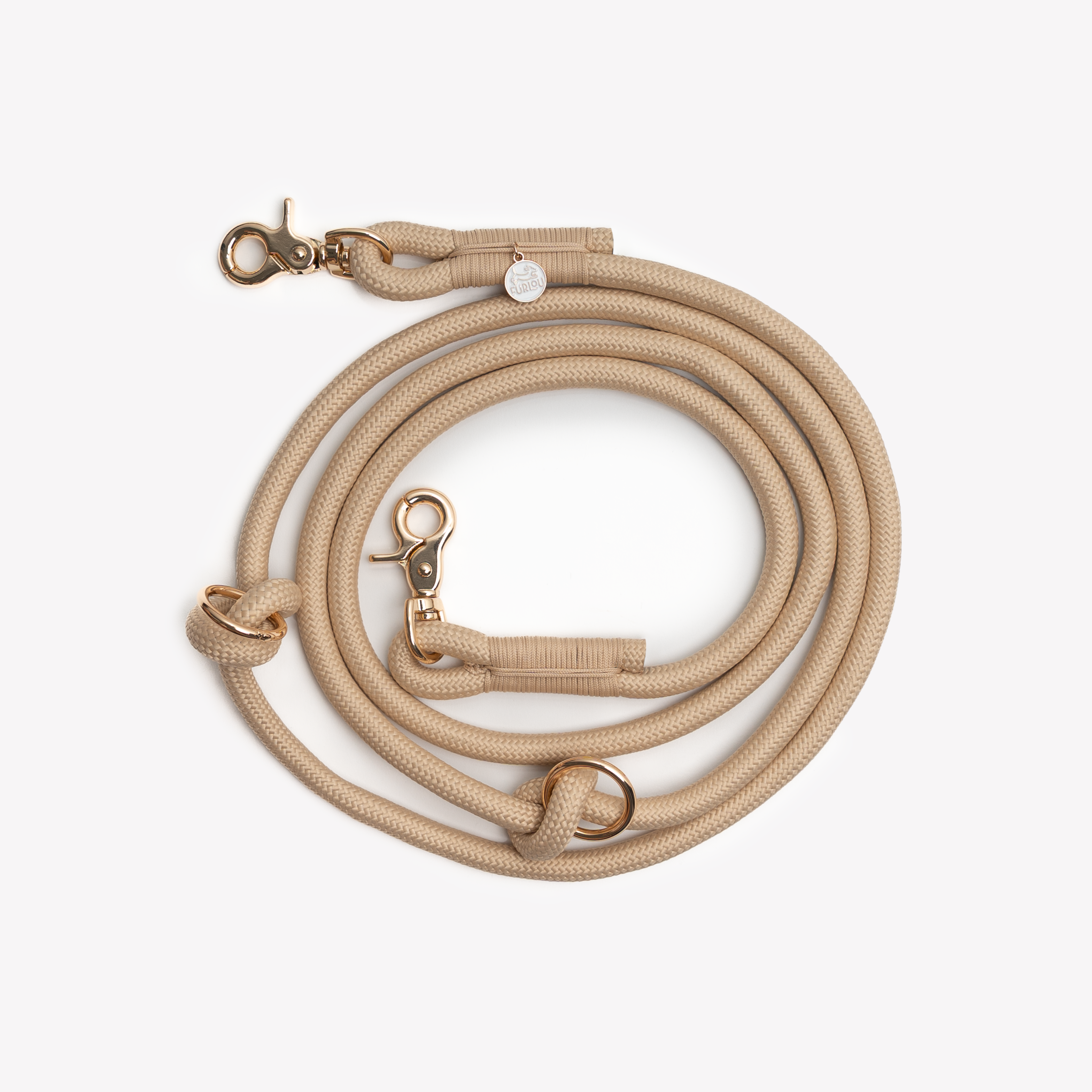 Smycz pleciona Hands Free dla psa – Tan