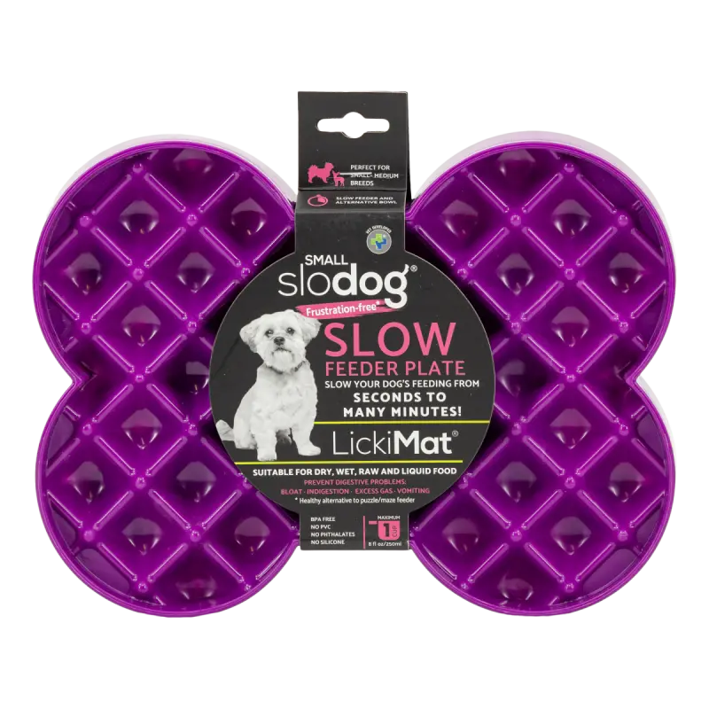 Miska slow food spowalniająca jedzenie SMALL SLODOG® fioletowa Slodog