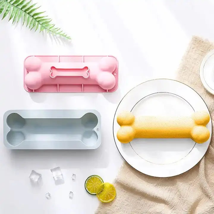 🎂🐾 XL Bone – silikonowa foremka na tort dla psa: Pink