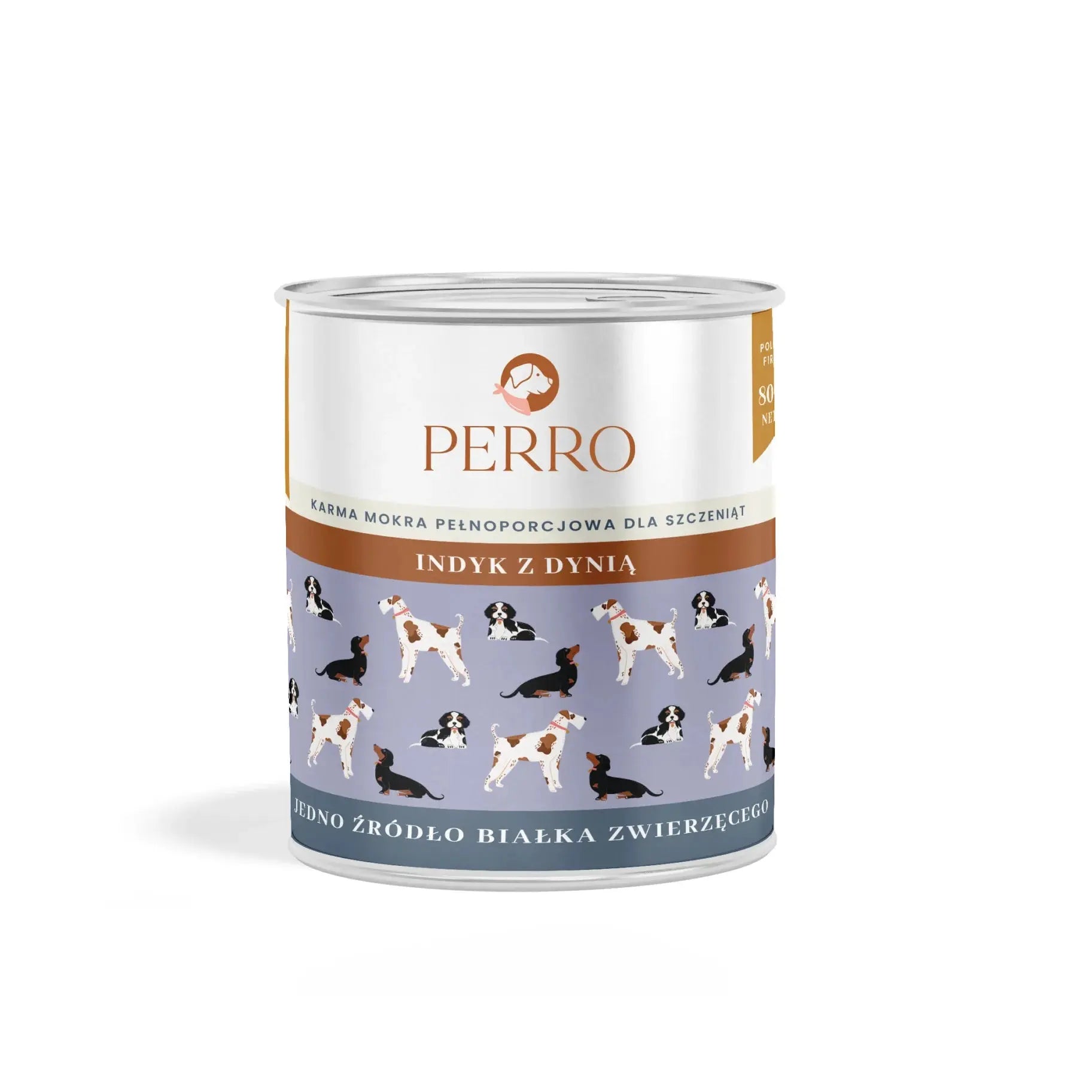 Karma mokra JUNIOR Indyk z dynią – monobiałkowa formuła dla szczeniąt wszystkich ras 400g Perro