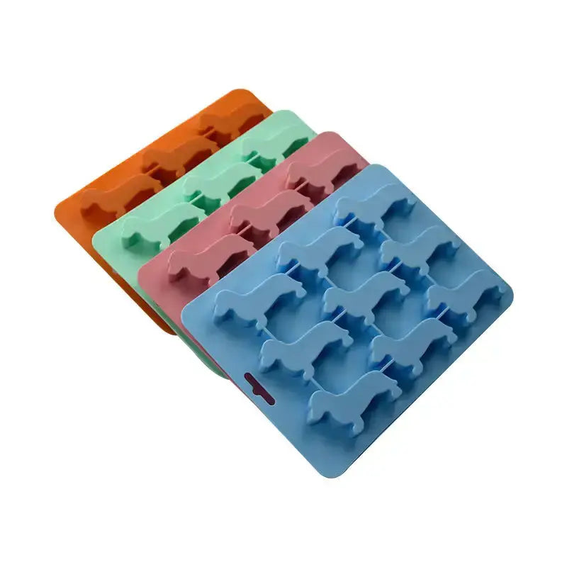 Dachshund Ice Cube Tray – silikonowa foremka do lodu: Orange