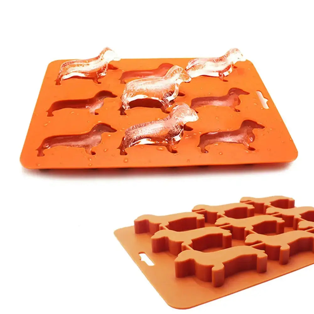 Dachshund Ice Cube Tray – silikonowa foremka do lodu: Orange
