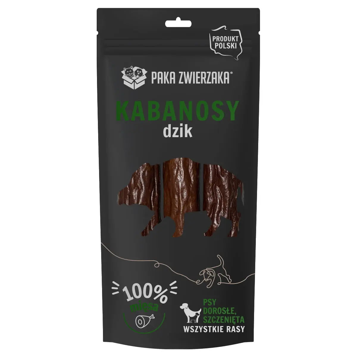 Kabanosy dzik 3 szt (80g) Paka Zwierzaka