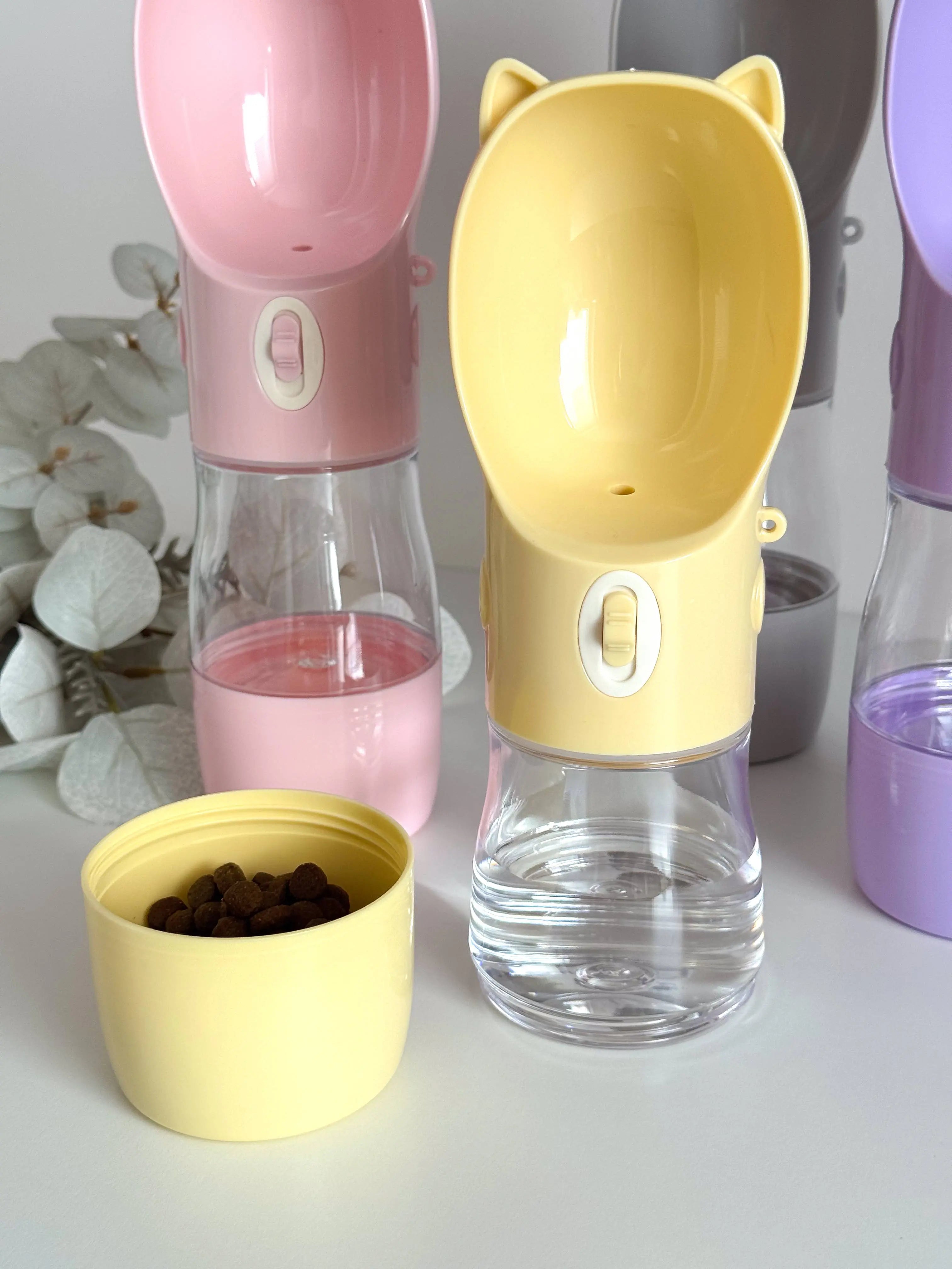 Cute Ears Water Bottle for Pets, Dog Water Bottle: Pink