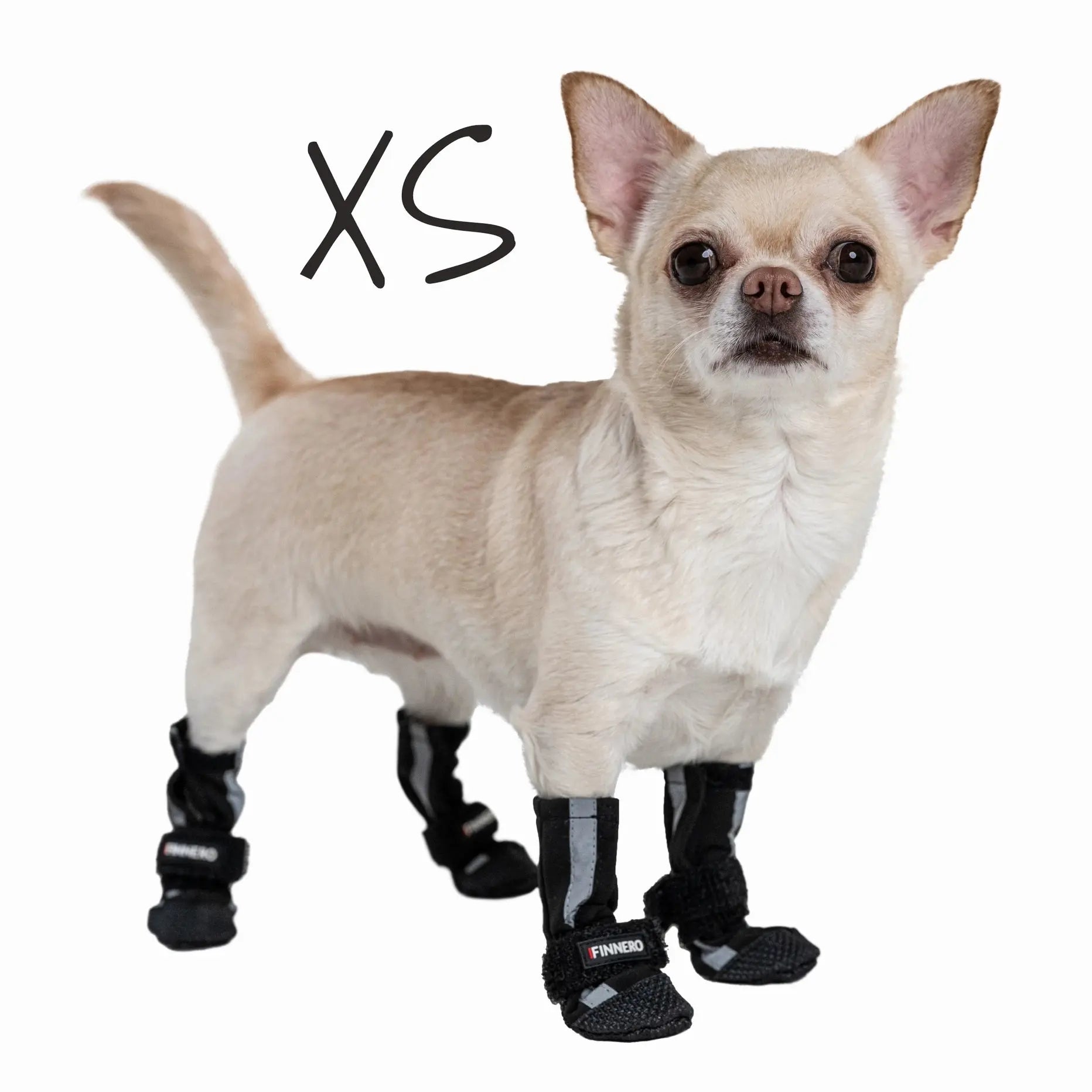 New: FINNERO Halla Softshell Dog Booties, 4 Pcs/Pack Black, XS