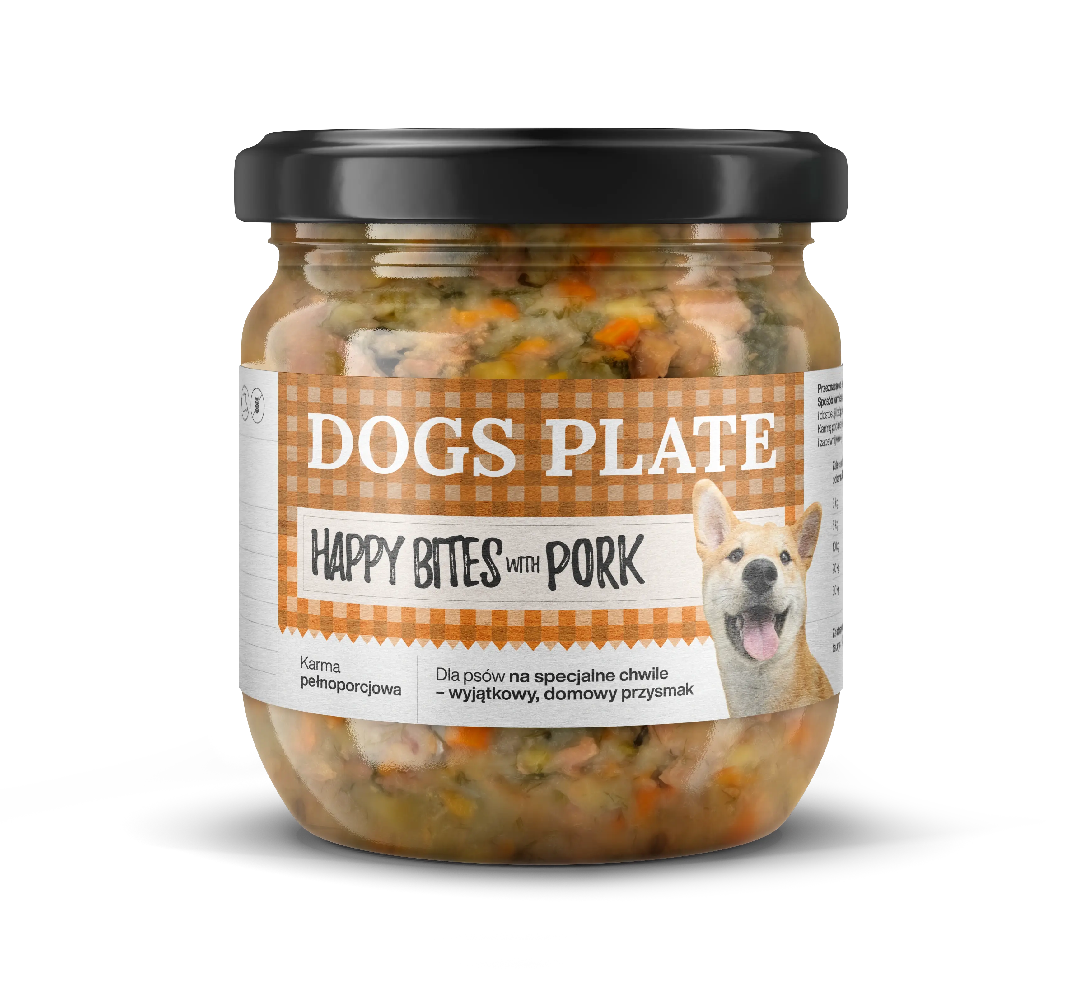 Dogs Plate Happy Bites z wieprzowiną 380g