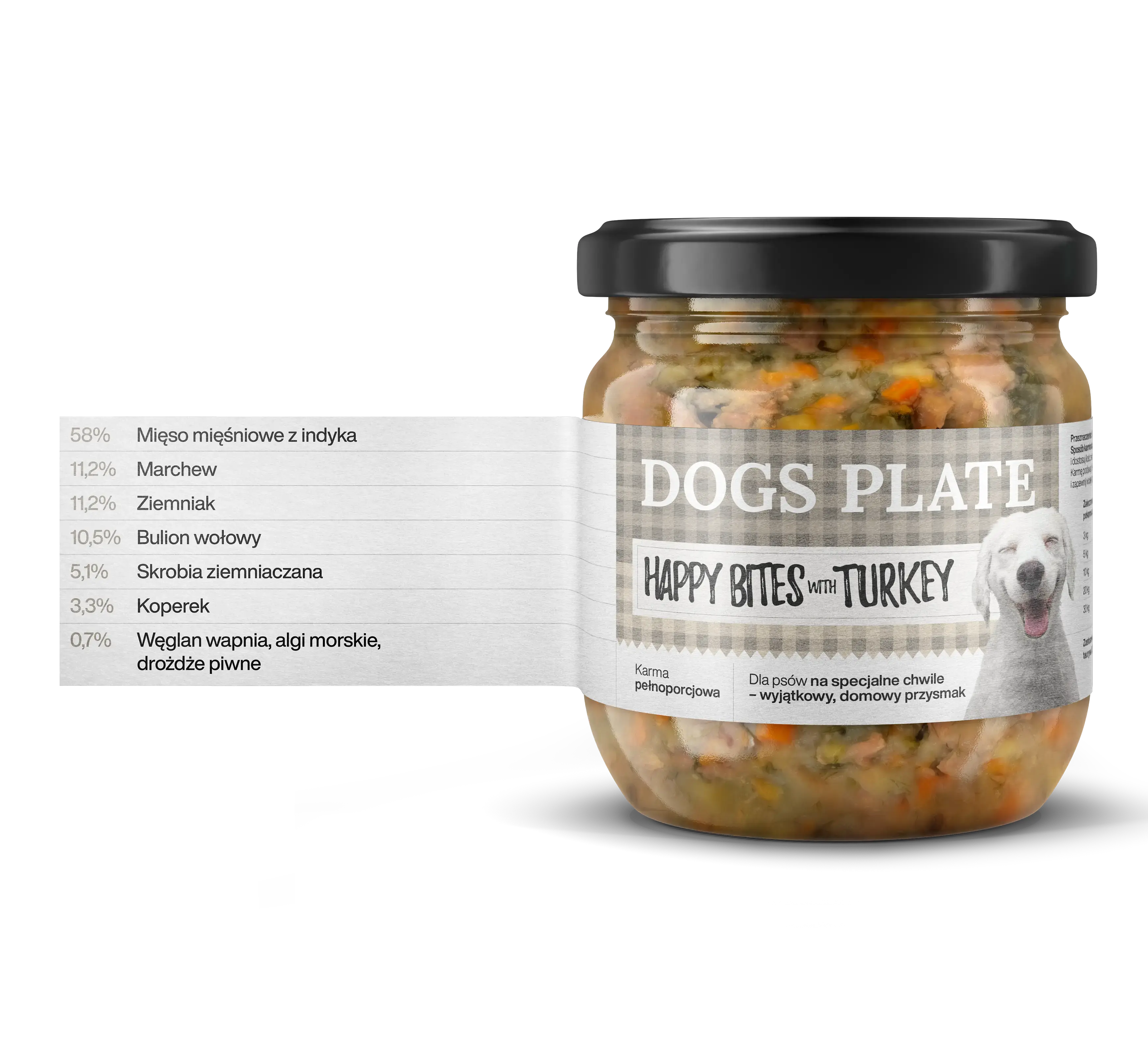 Dogs Plate Happy Bites z indykiem 380g