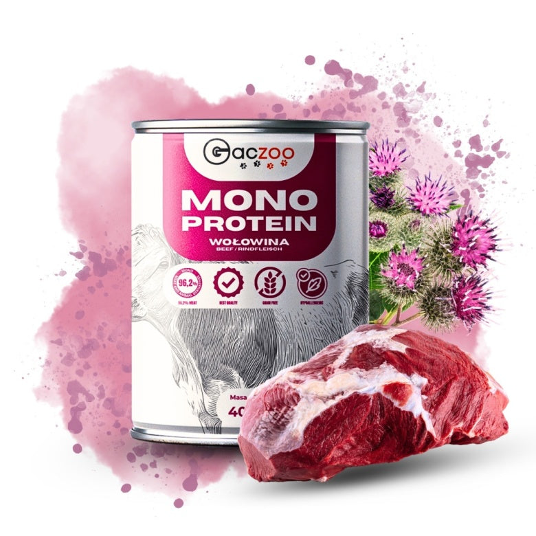 Monobiałkowa karma mokra dla psa Wołowina 400g Gaczoo Mono Protein
