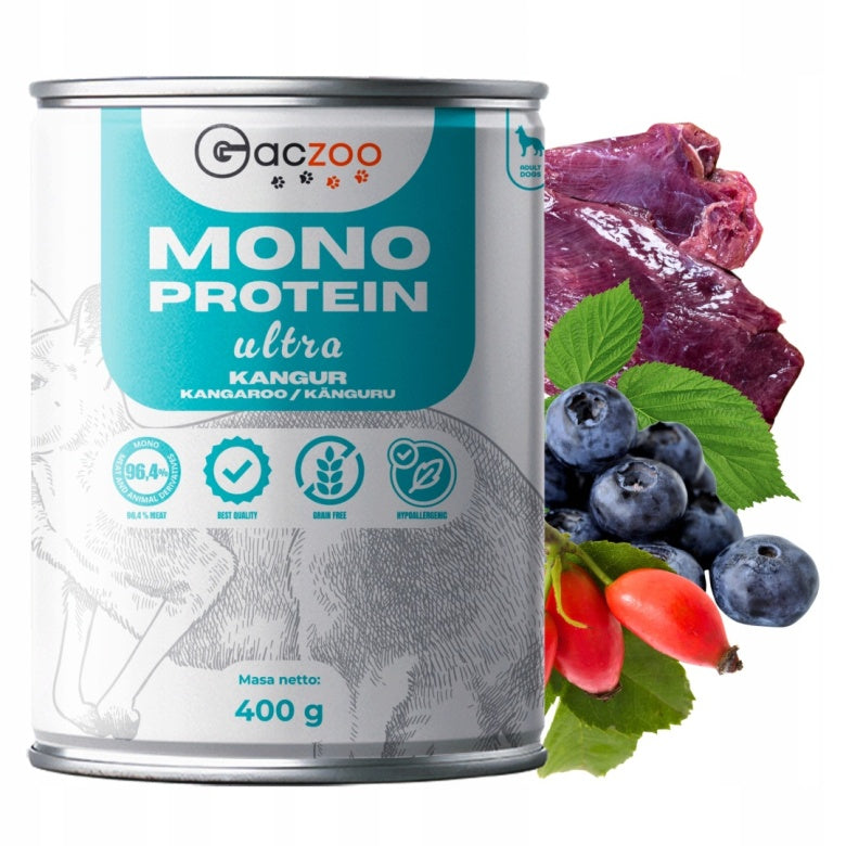 Monobiałkowa karma mokra dla psa Kangur 400g Gaczoo Mono Protein Ultra Light