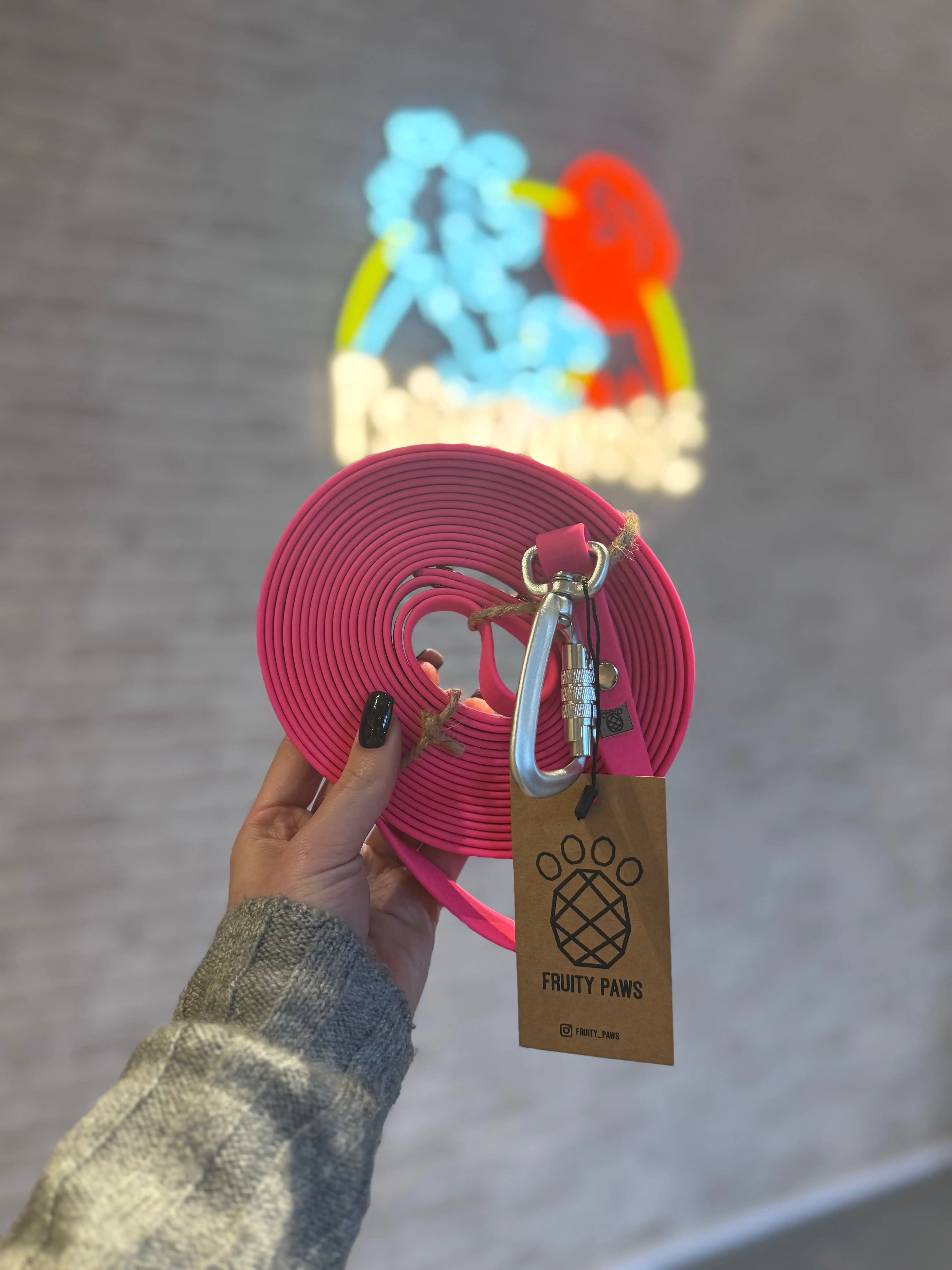 Linka treningowa dla psa 5m / 16mm RASPBERRY HEXA Fruity Paws