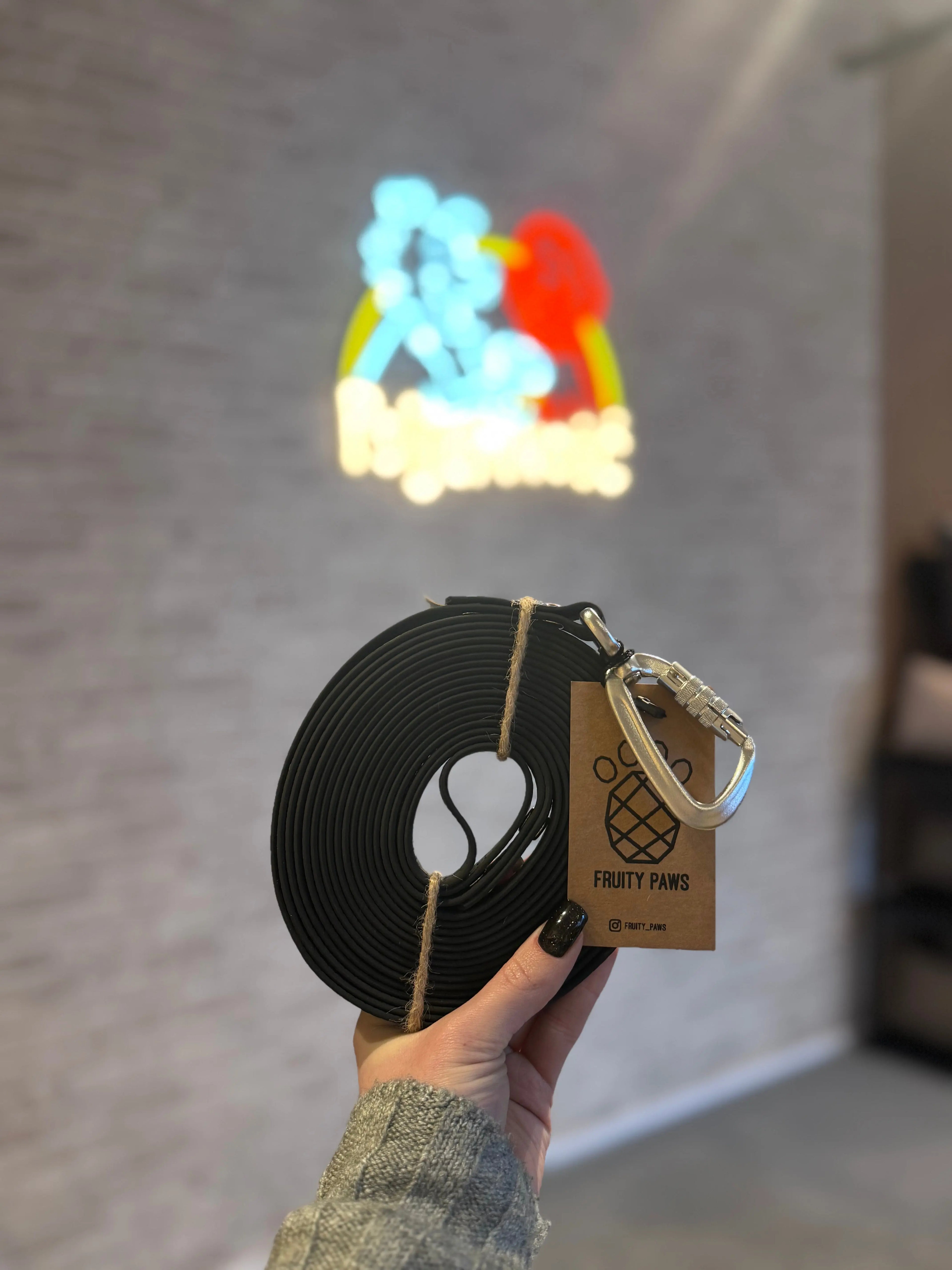 Linka treningowa dla psa 5m / 16mm BLACK Fruity Paws