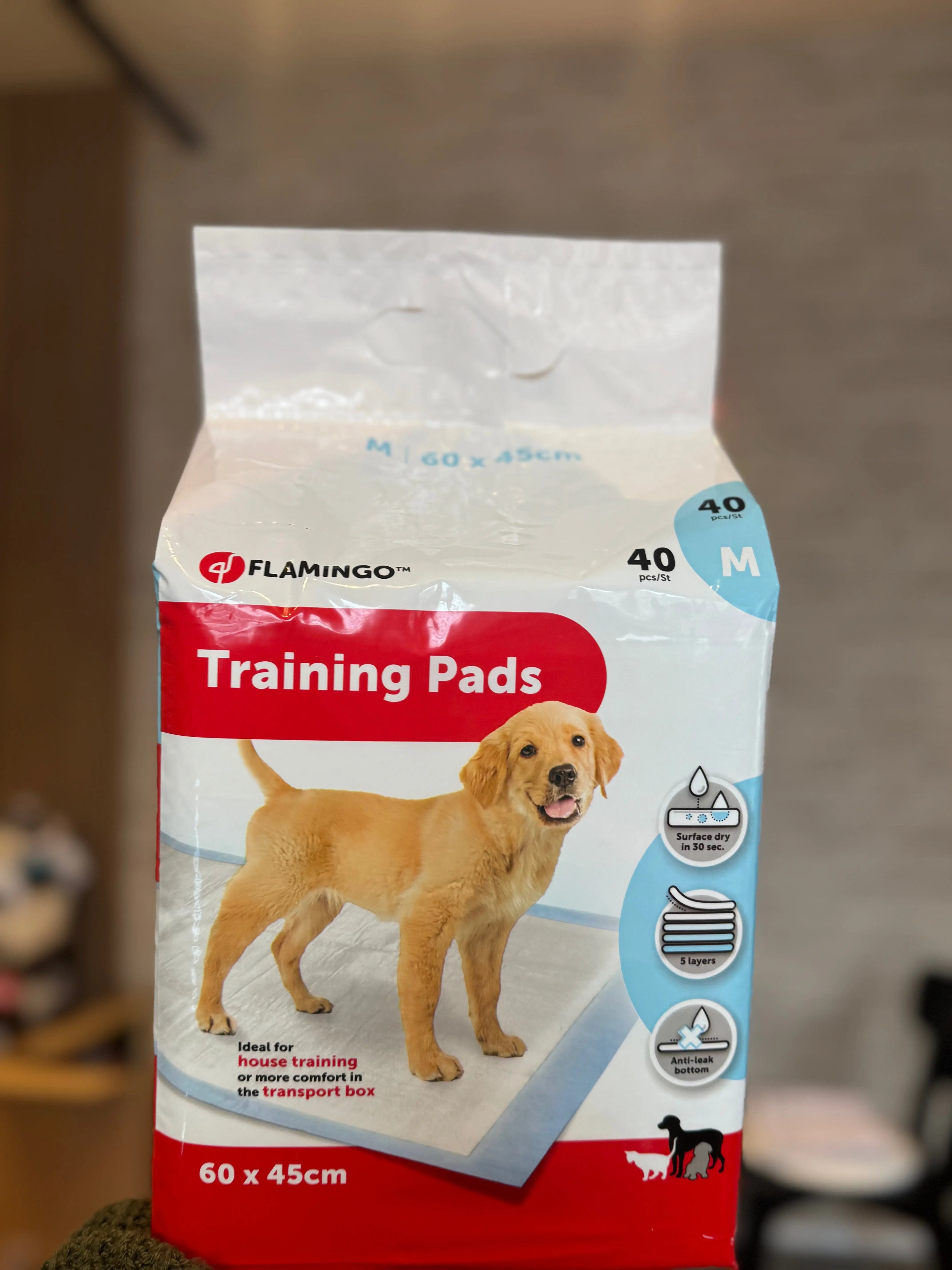 Flamingo Training Pads M (60x45cm) - podkłady dla psa do nauki czystości, 5-warstwowe - 40szt.