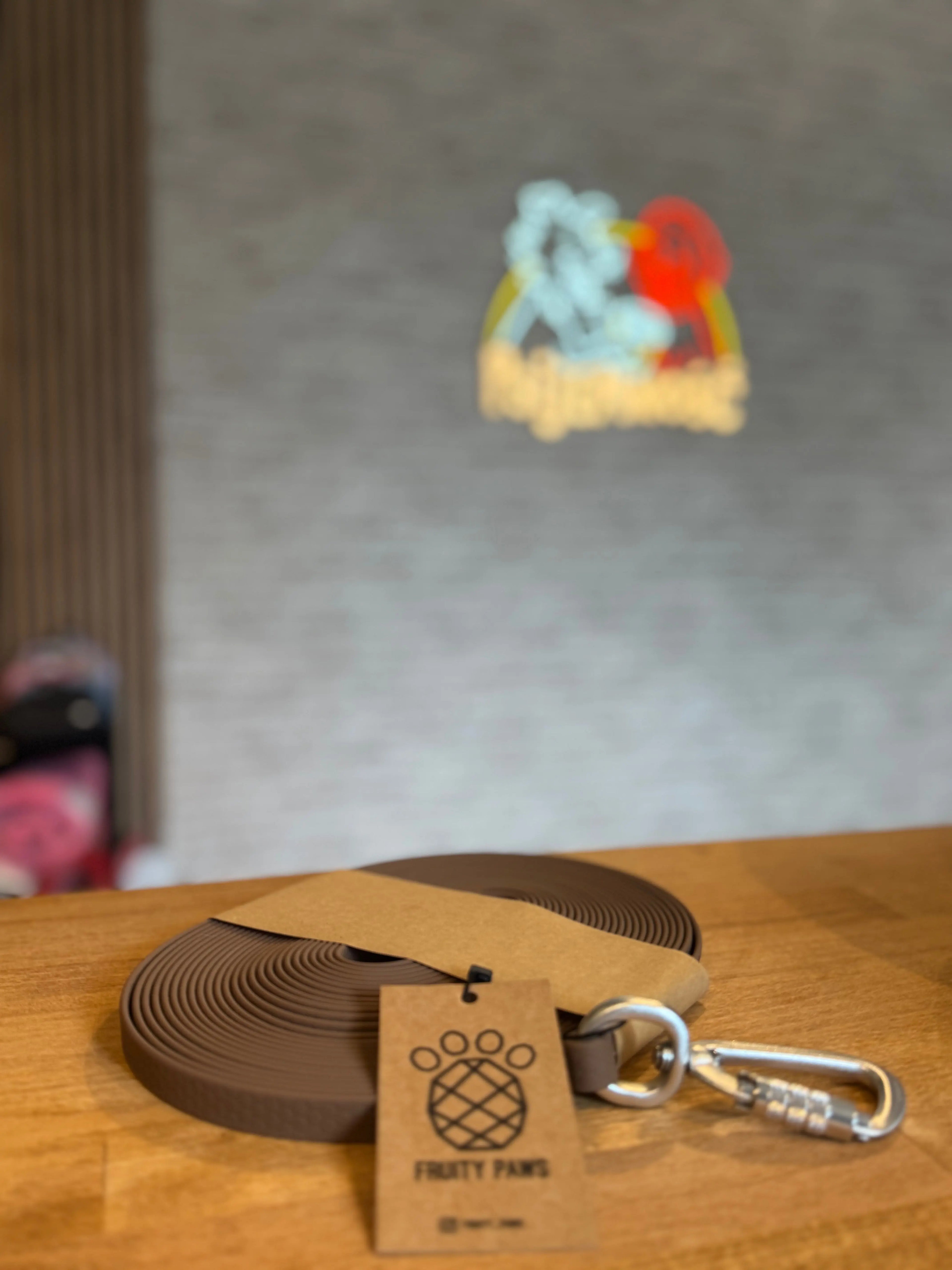 Linka treningowa dla psa | 13mm | 10m CHESTNUT HEXA/ KARABIŃCZYK ALUMINIOWY Z BLOKADĄ (srebrny)