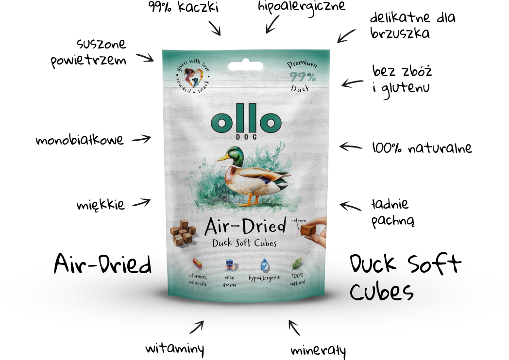 Ollo Air-Dried Duck Soft Cubes
