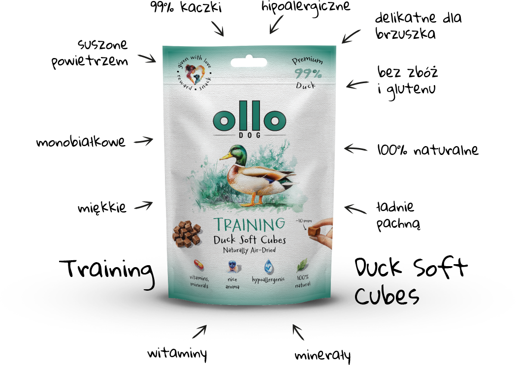 Ollo Air-Dried Training Duck Soft Cubes
