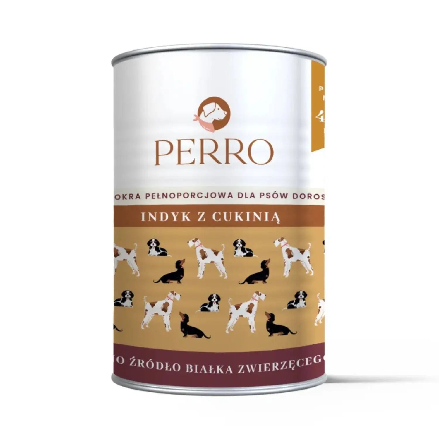 Karma mokra Indyk z cukinią – monobiałkowa formuła dla psów dorosłych 400g Perro