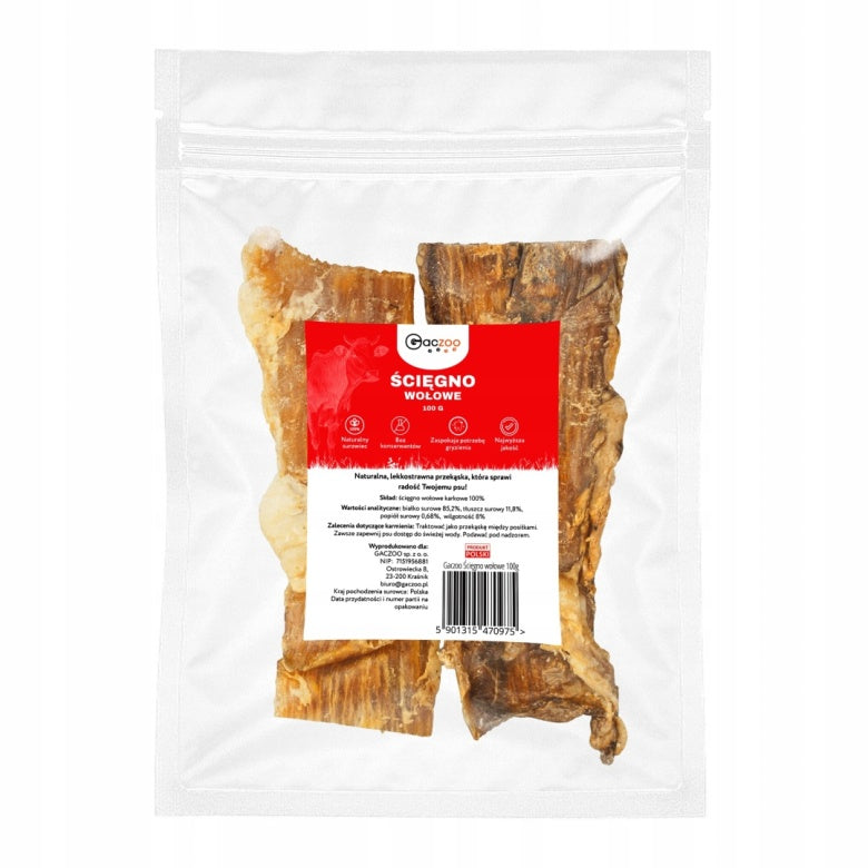 Przysmak dla psa Ścięgno Wołowe karkowe 100g GACZOO naturalny gryzak