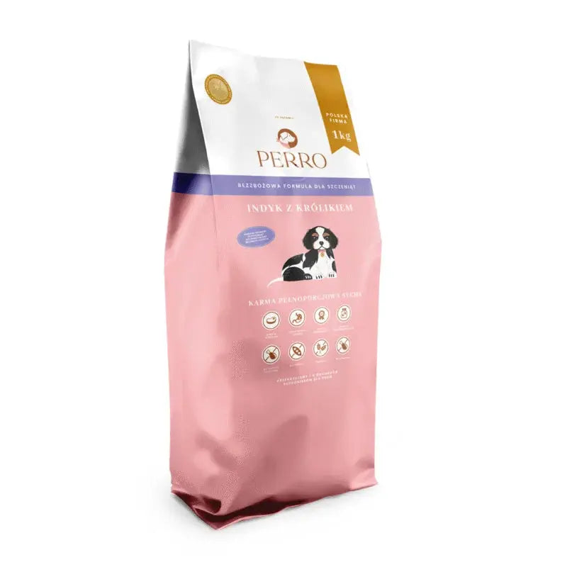 Karma sucha Junior Indyk z królikiem – bezzbożowa formuła dla szczeniąt średnich i dużych ras 1 kg - Psijemność