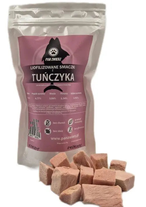 Liofilizowane smaczki z Tuńczyka 70g Pan Zwierz