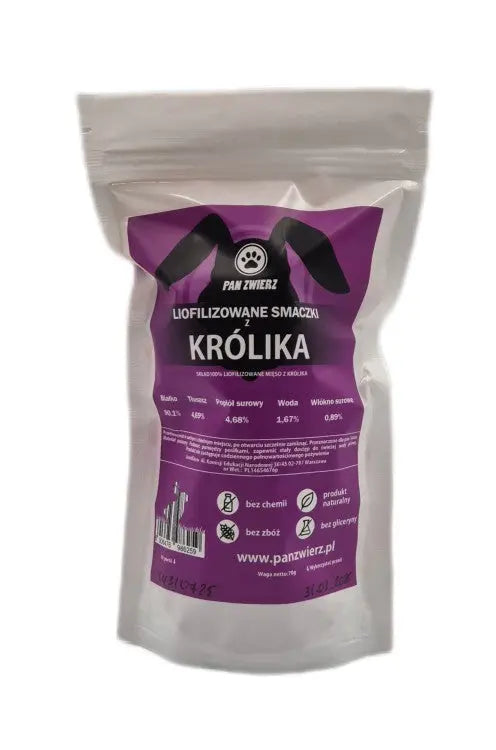 Liofilizowane smaczki z królika 70g Pan Zwierz