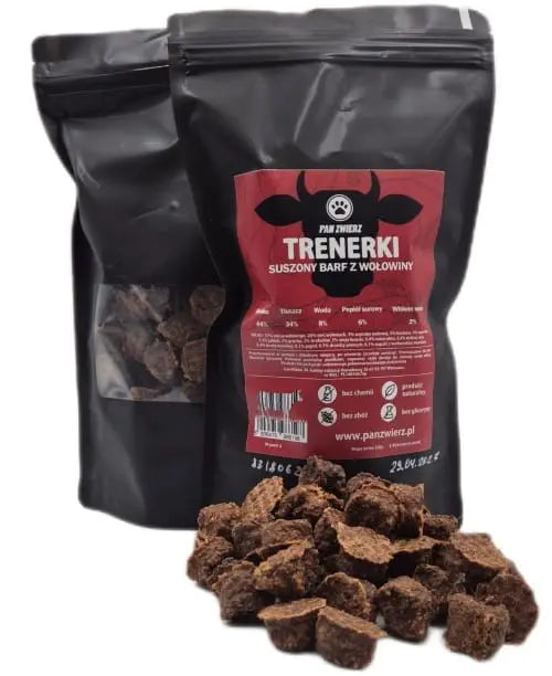 Trenerki - SUSZONY BARF Z WOŁOWINY 250g Pan Zwierz