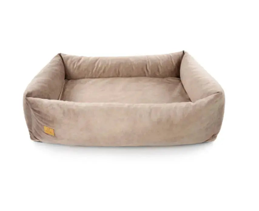 Legowisko ortopedyczne dla psa SONO Welur Recykling CIEMNY BEŻ M BeBobi