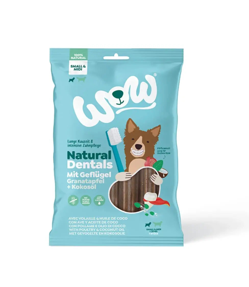WOW Natural Dentals - gryzaki dentystyczne, Small & Midi 180 g WOW DOG