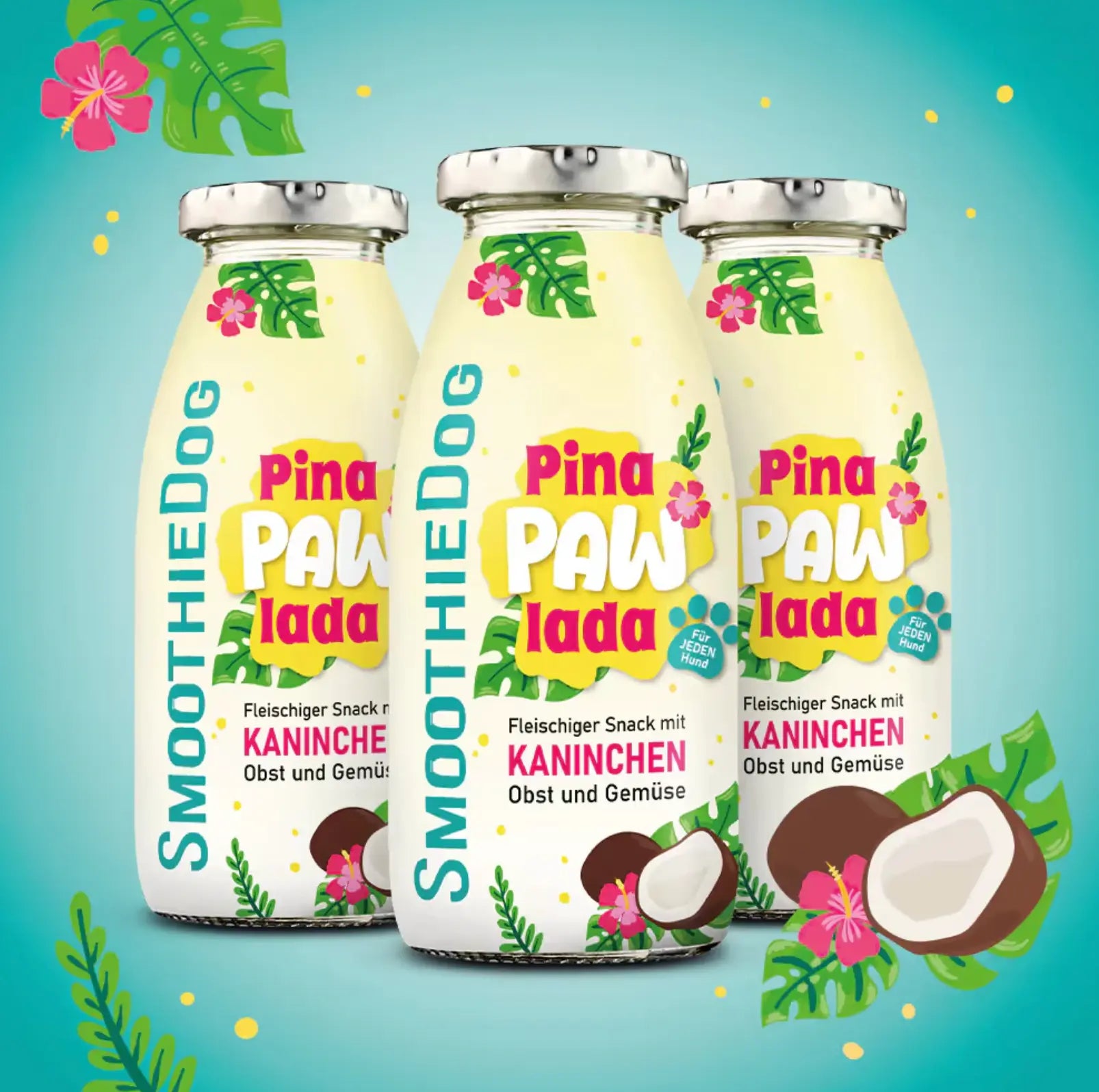 SmoothieDog Summer PinaPawLada 250ml - smoothie dla psa, królik z owocami i warzywami SmoothieDog