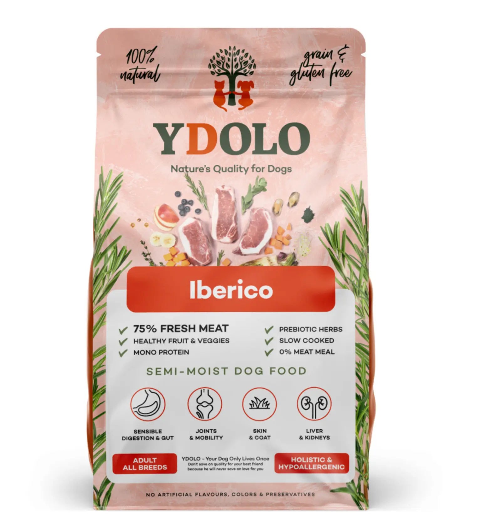 YDOLO Pure Iberico – półwilgotna karma dla psów dorosłych z wieprzowiną 10kg YDOLO