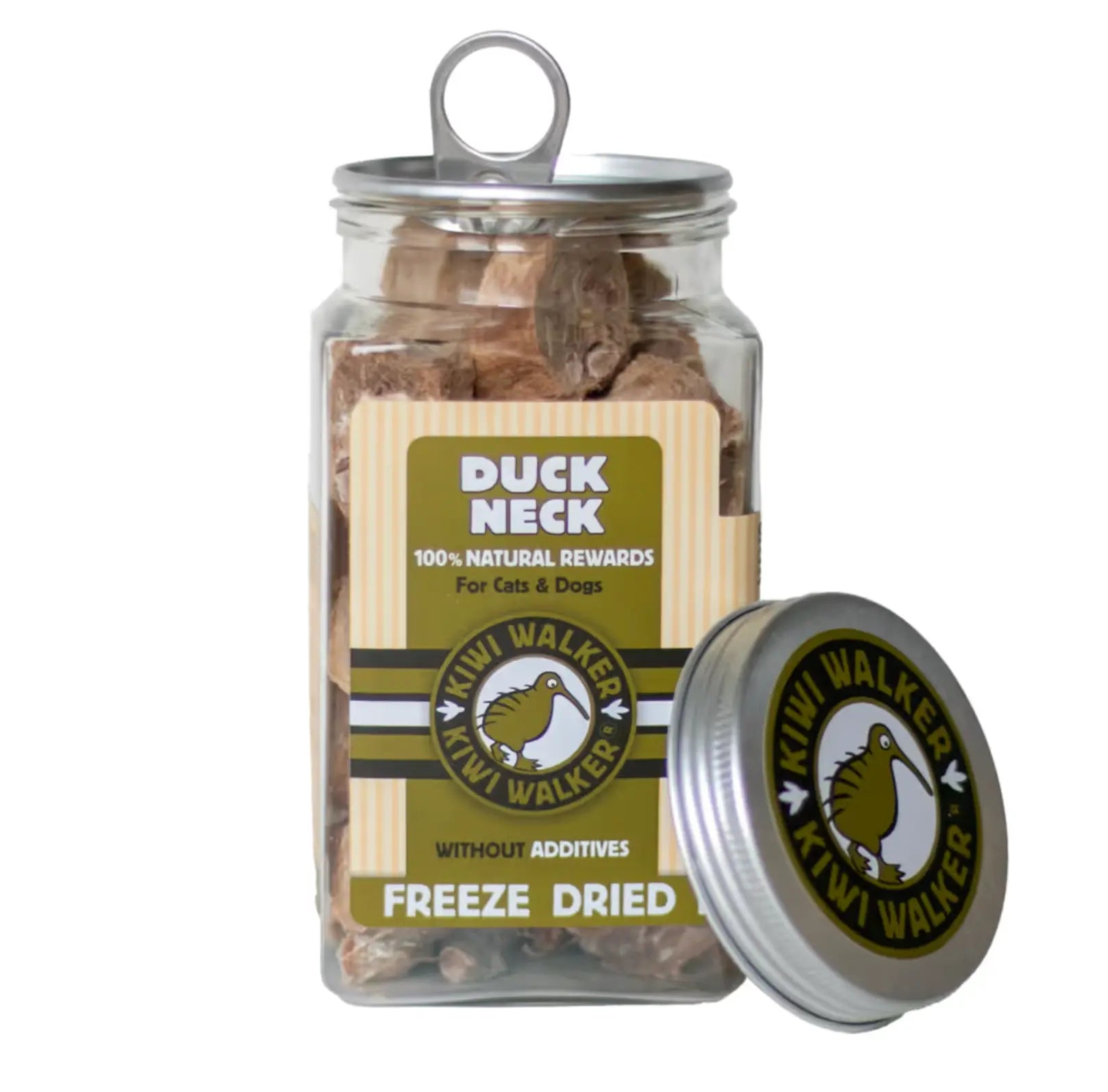 Kiwi Walker Snacks Duck Neck 70g - 100% kacze szyje, liofilizowane, naturalne przysmaki dla psa i kota Kiwi Walker