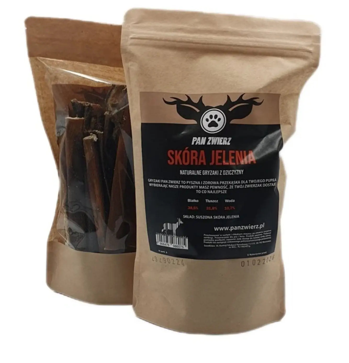 Pan Zwierz - Skóra Jelenia 300g - Naturalne, suszone smaczki
