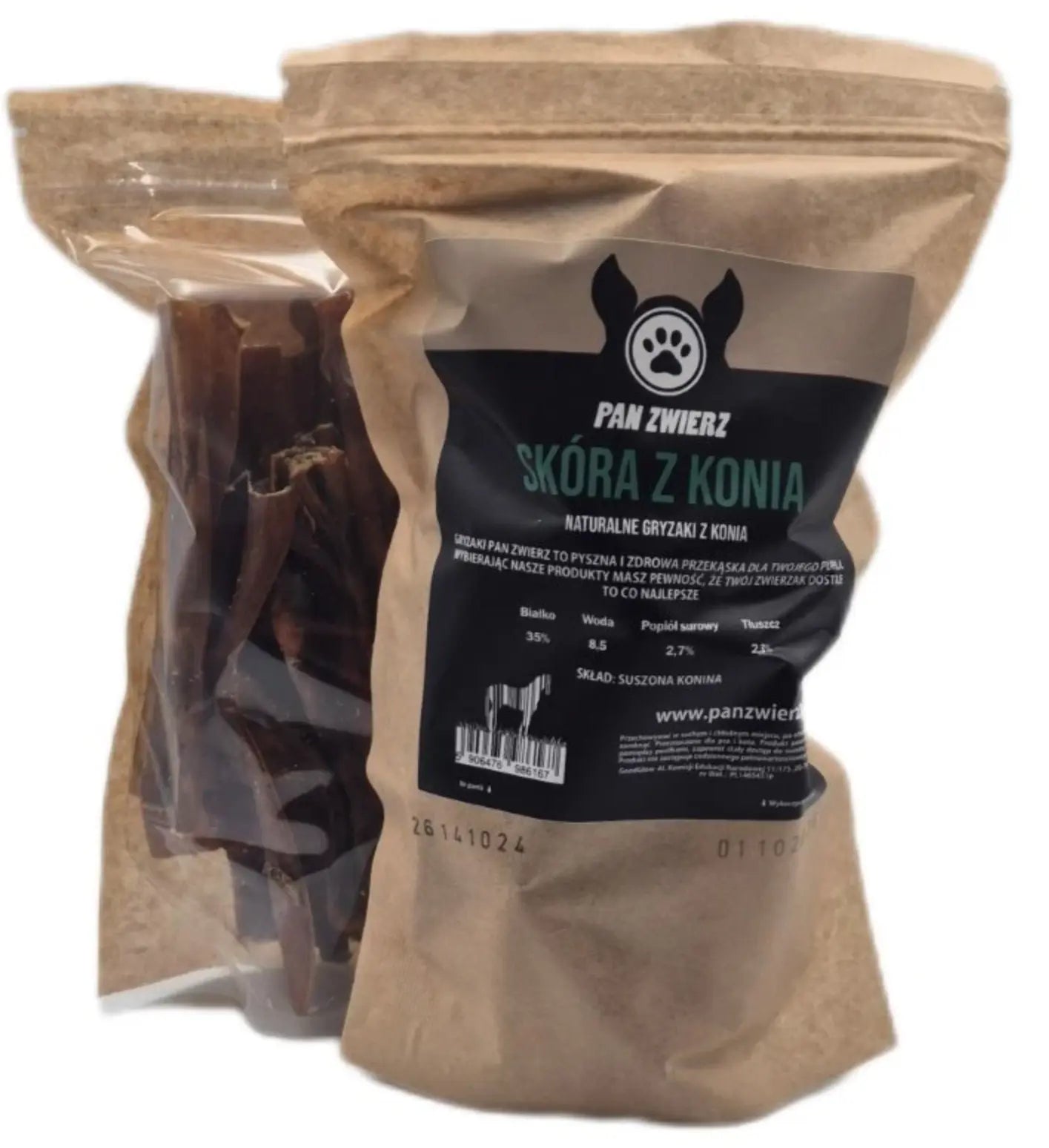 Pan Zwierz - Skóra z konia 300g - Naturalne, suszone smaczki
