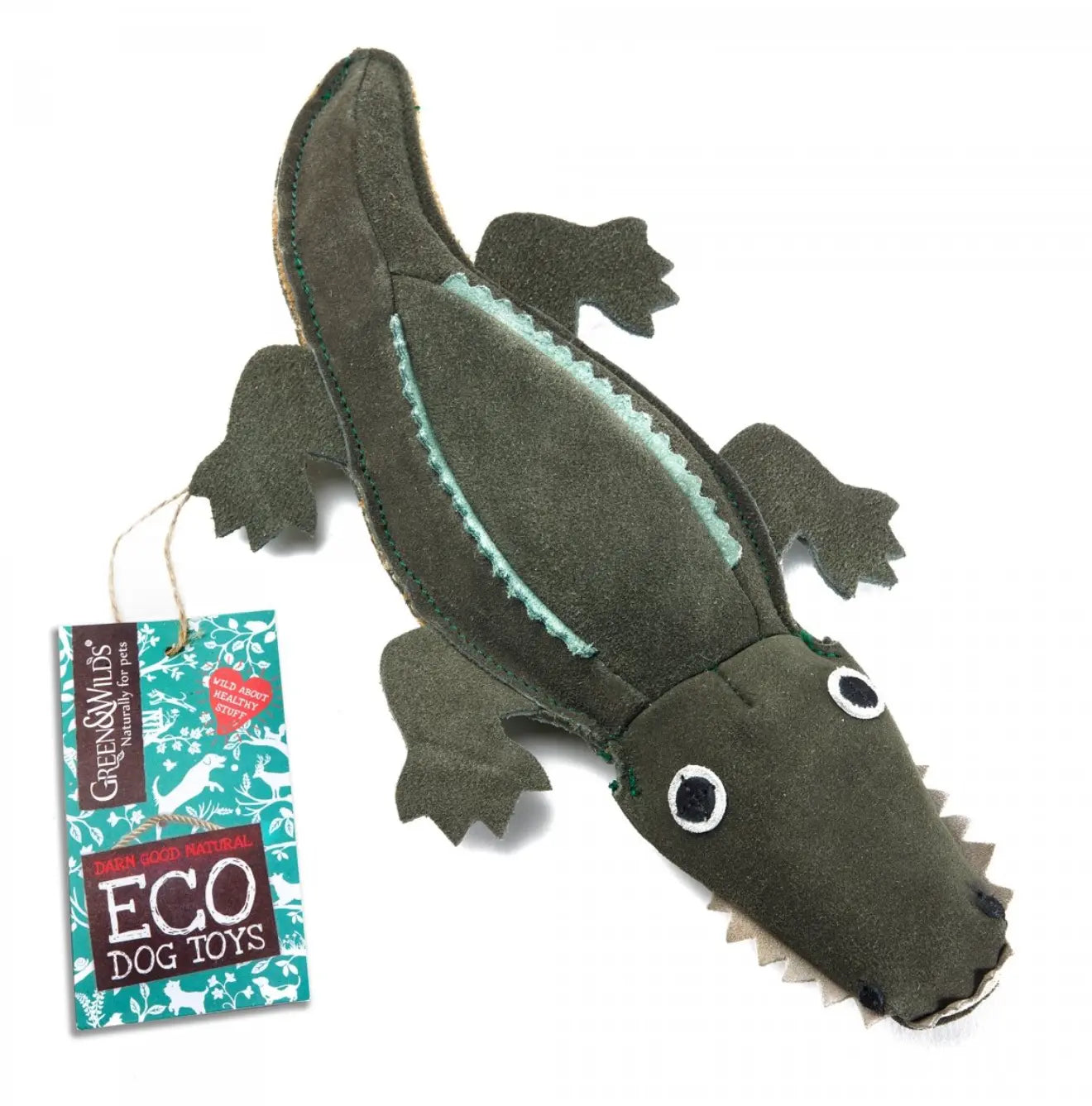 GREEN & WILD'S Colin the Crocodile (Krokodyl) zabawka ekologiczna dla psa