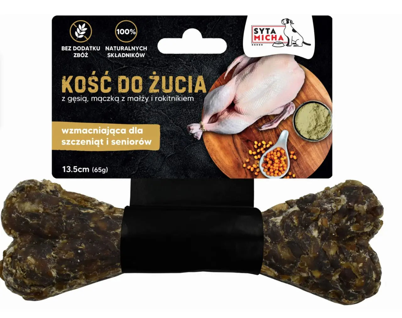Kość do żucia wzmacniająca dla szczeniąt i seniorów 13.5 cm