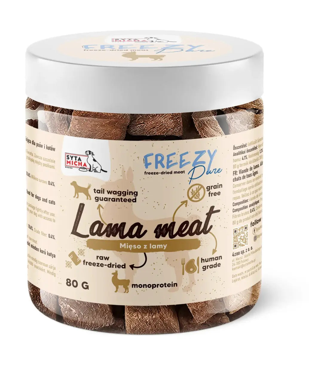 100% liofilizowane mięso z lamy dla psa 80g FREEZY Pure