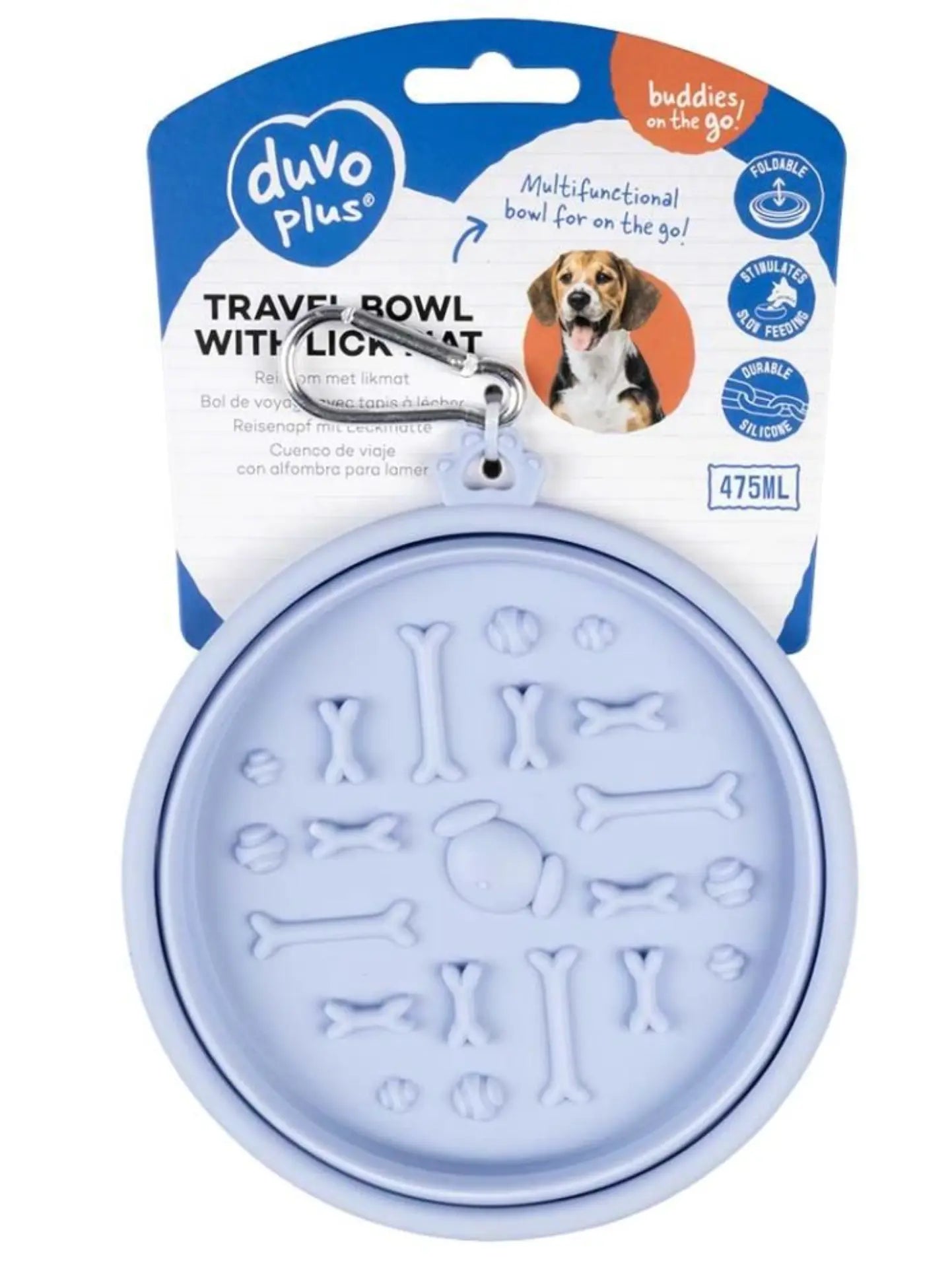 DUVO+ MISKA PODRÓŻNA Z LIZAWKĄ 475ml 14x14x4.5cm