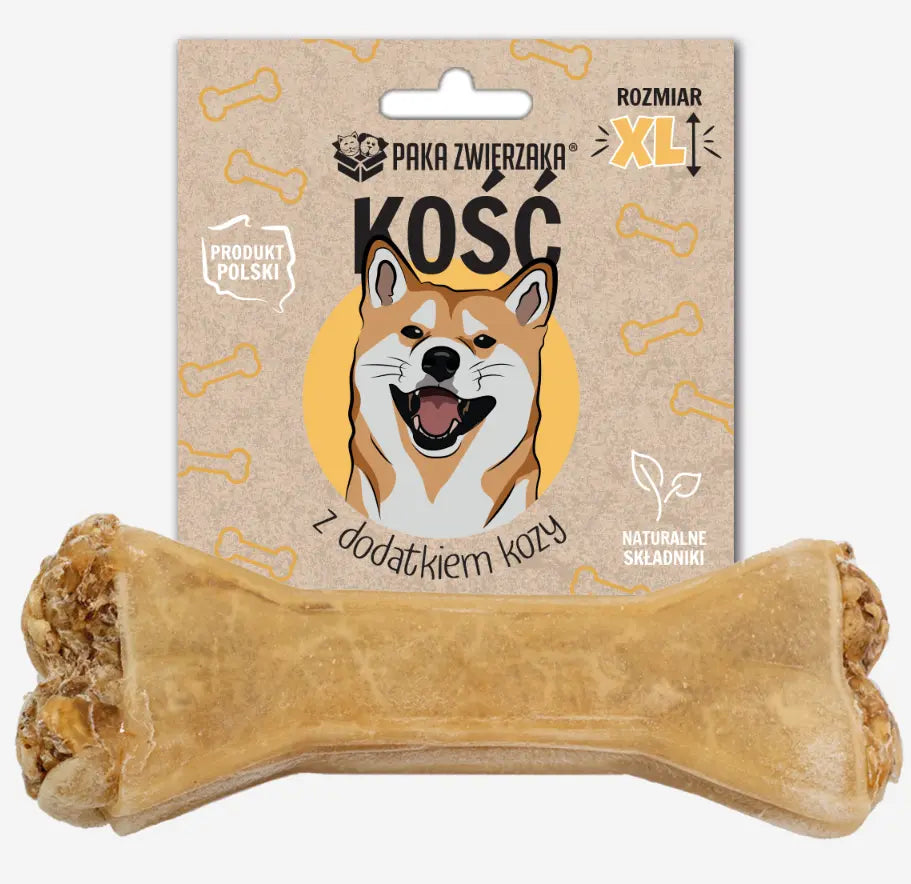 Gryzak dla psa PAKA ZWIERZAKA kość z dodakiem kozy XL-17 cm 115 g