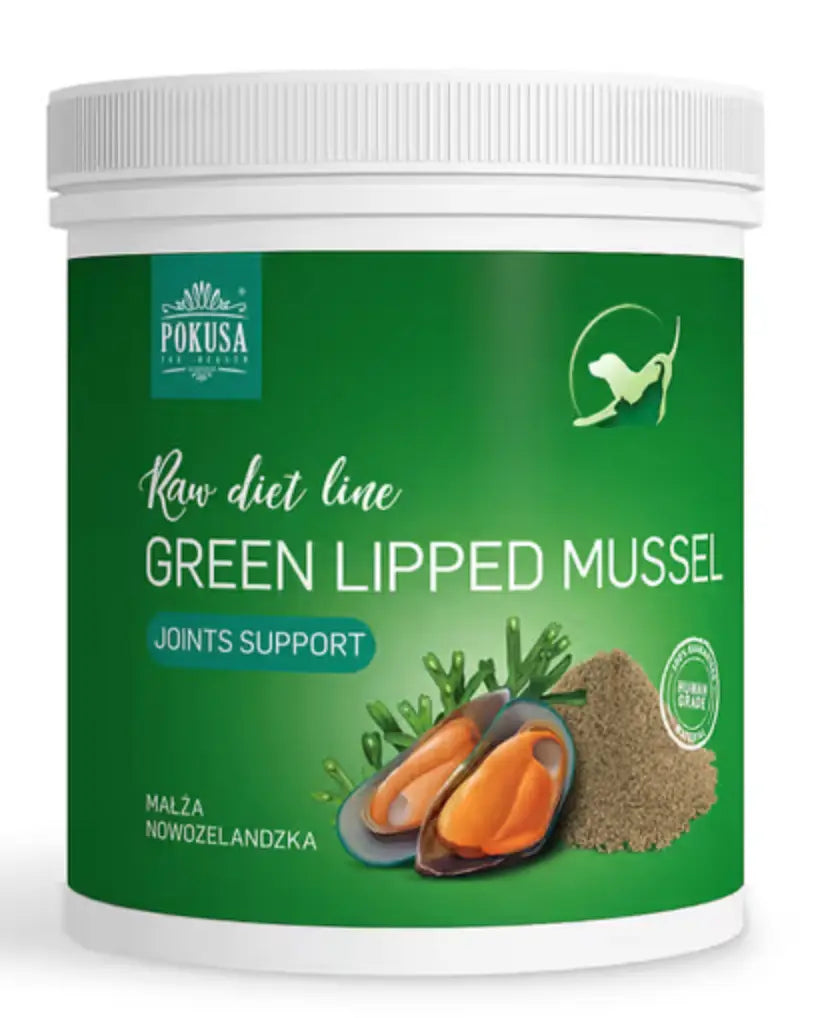 Pokusa Raw Diet Green Lipped Mussel 150g - naturalny preparat z zielonych małż nowozelandzkich, wspiera funkcjonowanie stawów