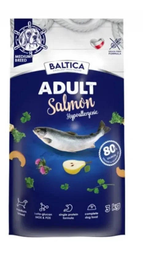 BALTICA Excellent Hypoallergenic Adult Średnie rasy Mono Łosoś - sucha karma dla psa - 3kg