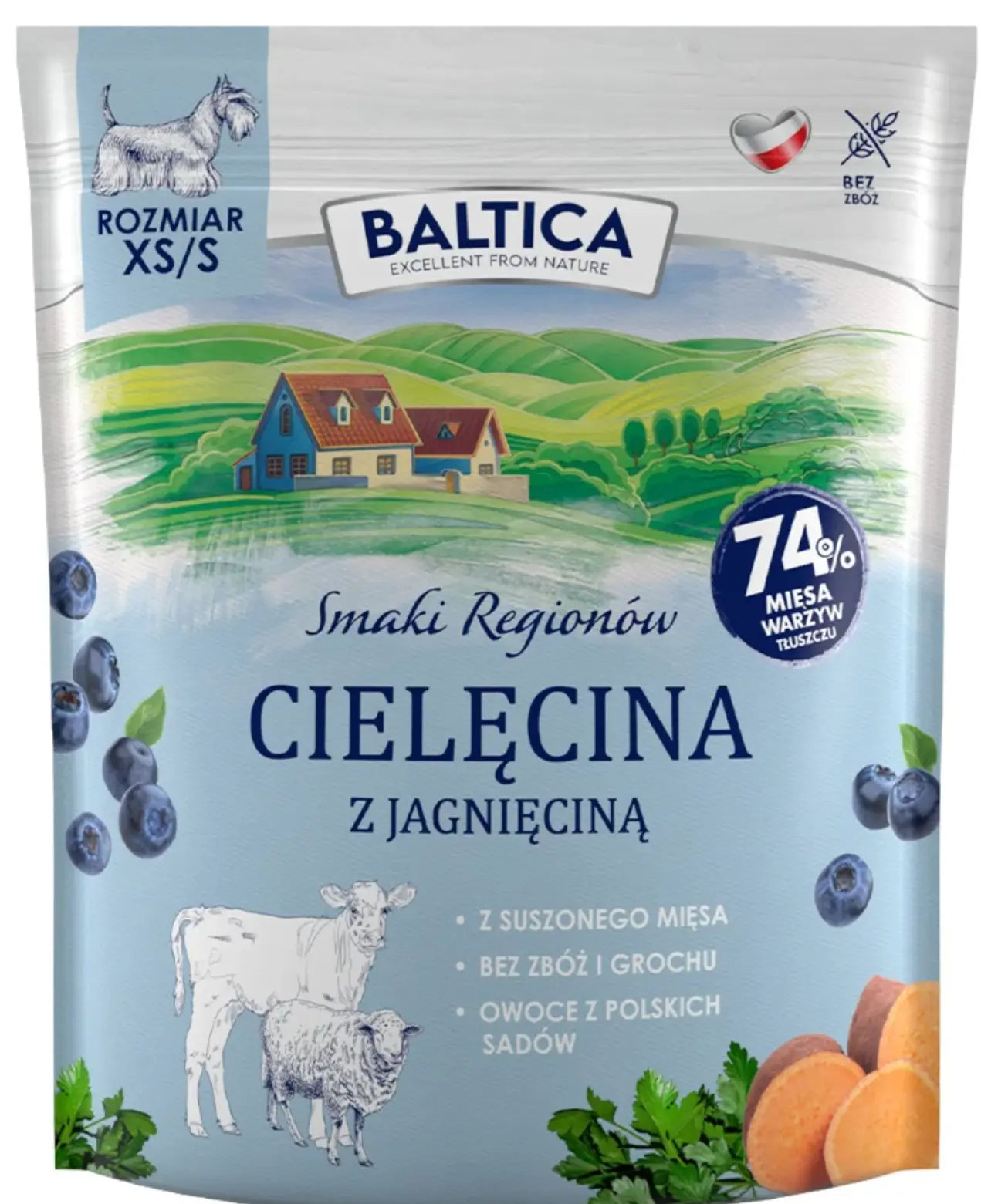 BALTICA SMAKI REGIONÓW ADULT CIELĘCINA Z JAGNIĘCINĄ MAŁE RASY XS/S 1kg