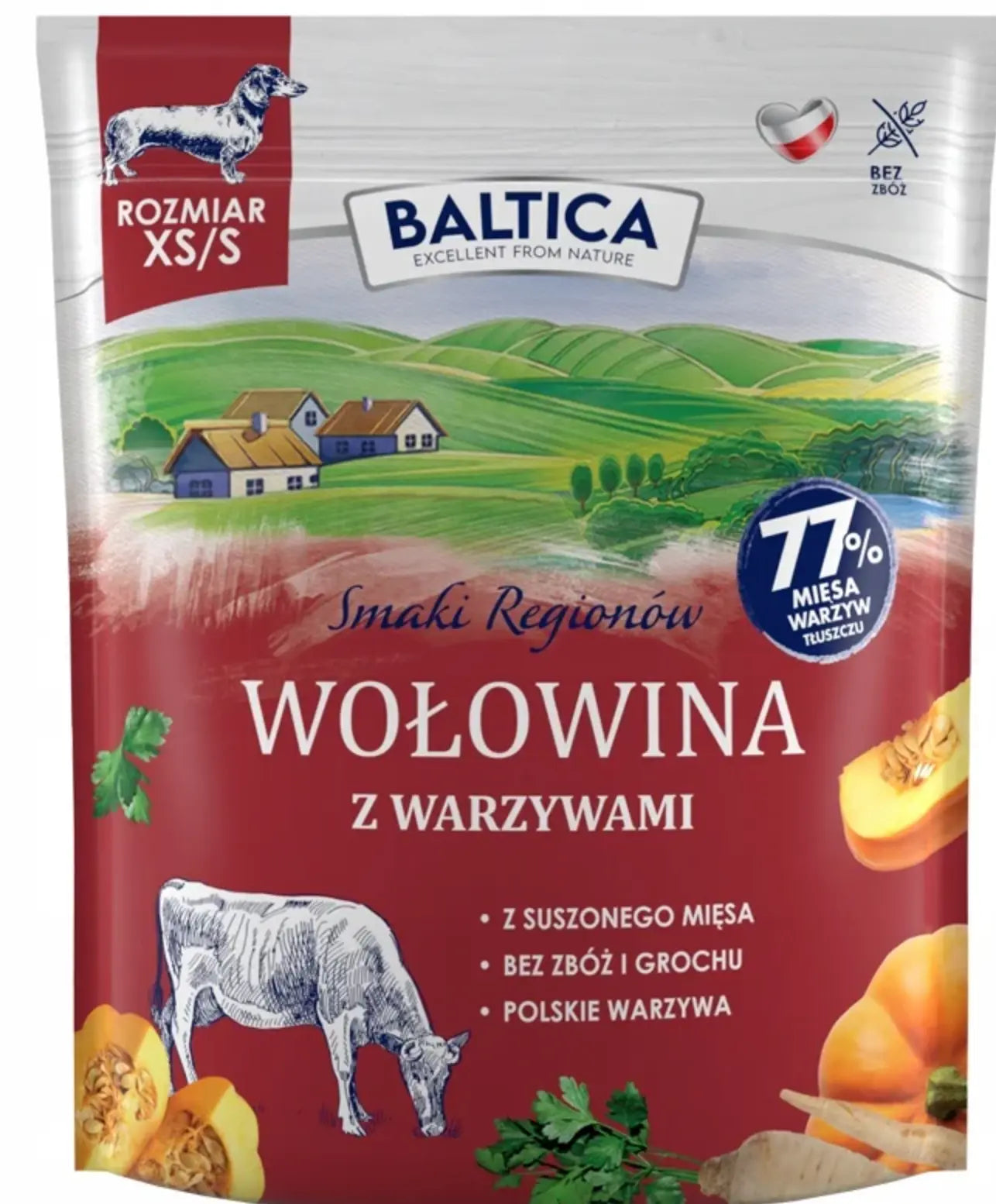 BALTICA SMAKI REGIONÓW ADULT WOŁOWINA Z WARZYWAMI MAŁE RASY XS/S 1kg