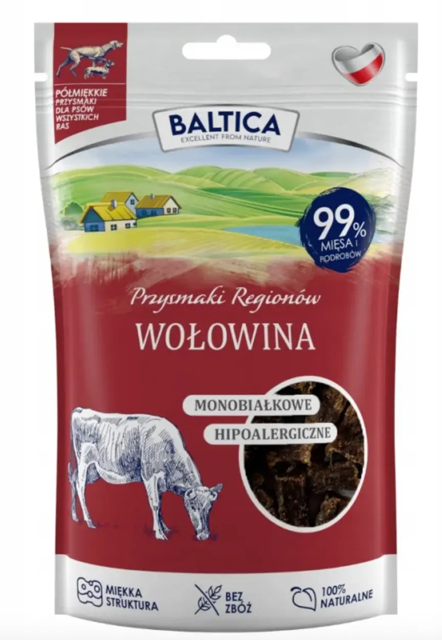 BALTICA PRZYSMAKI REGIONÓW WOŁOWINA POŁMIĘKKA DLA PSA 80g