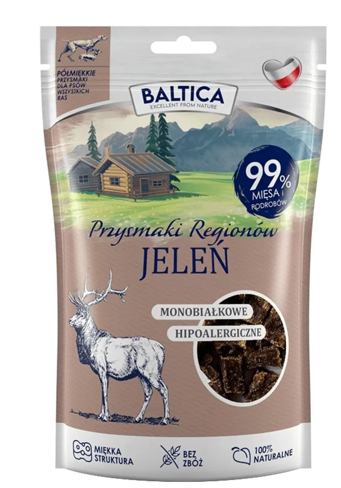 BALTICA PRZYSMAKI REGIONÓW JELEŃ POŁMIĘKKI DLA PSA 80g
