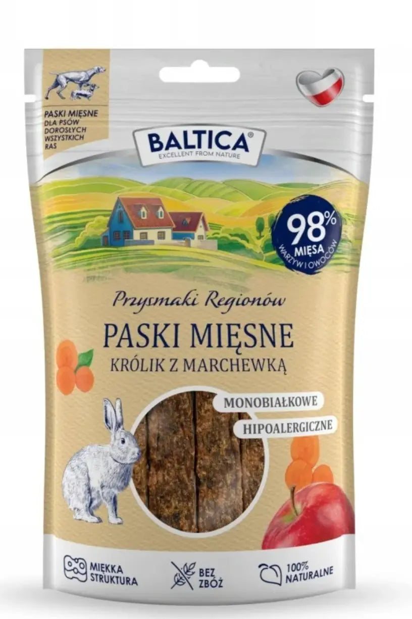 BALTICA PRZYSMAKI REGIONÓW PASKI MIĘSNE KRÓLIK Z MARCHEWKĄ 90g