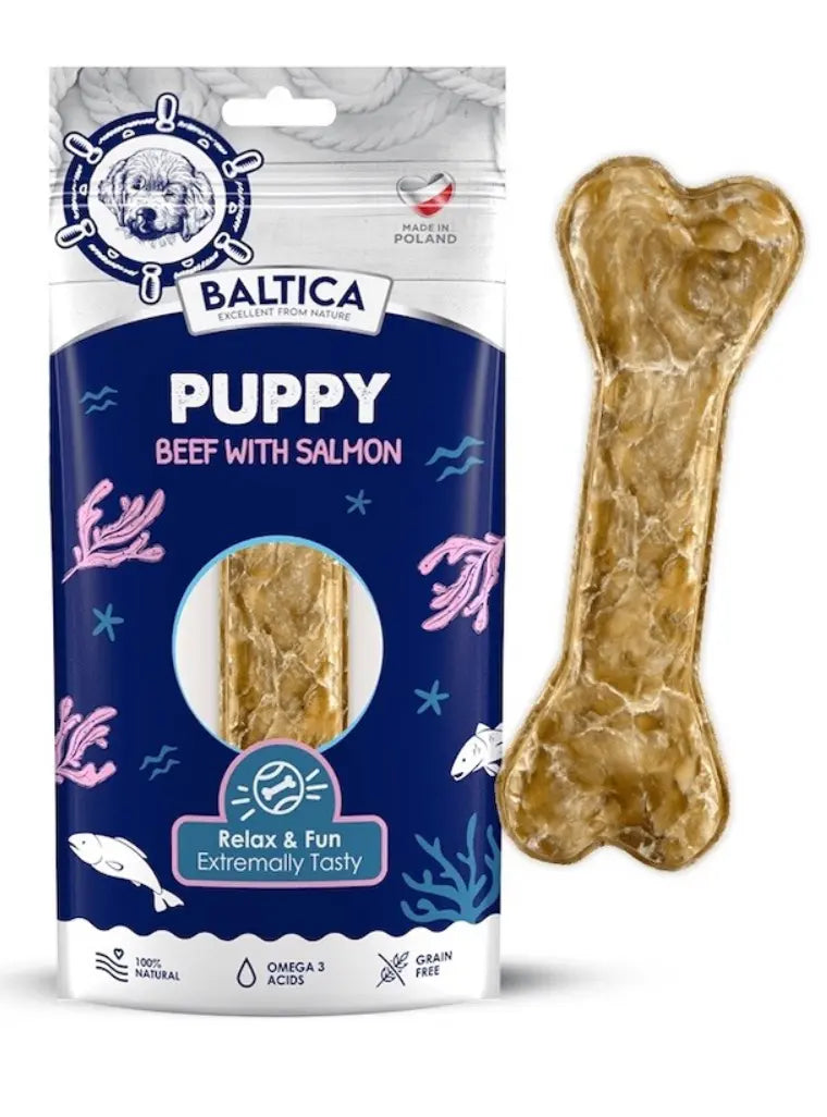 Baltica – Puppy Beef with Salmon – Kość dla szczeniąt z łososiem – 1szt. 55g