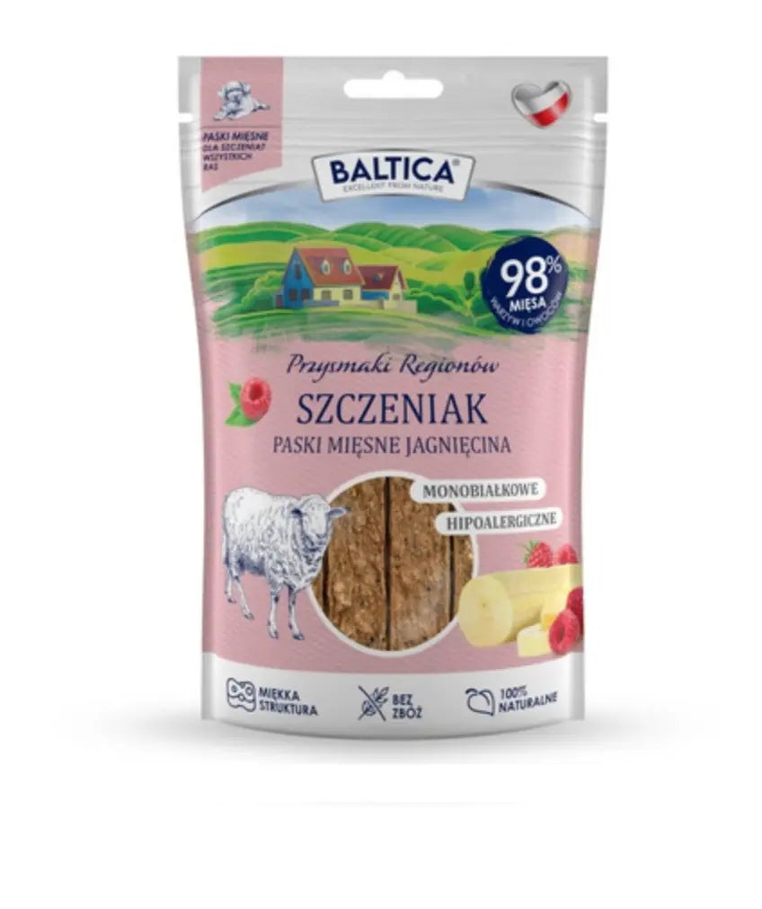 BALTICA PRZYSMAKI REGIONÓW Mięsne paski dla szczeniąt Jagnięcina 90g