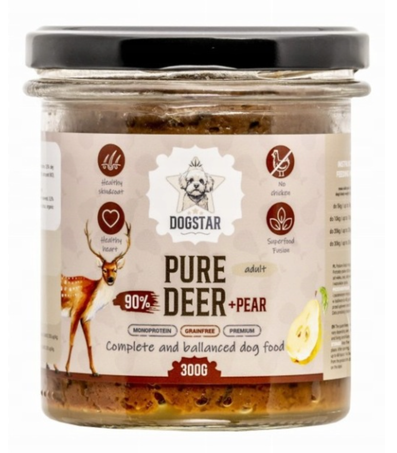 DOGSTAR PURE Jeleń z Gruszką 300 g | Karma mokra dla psa