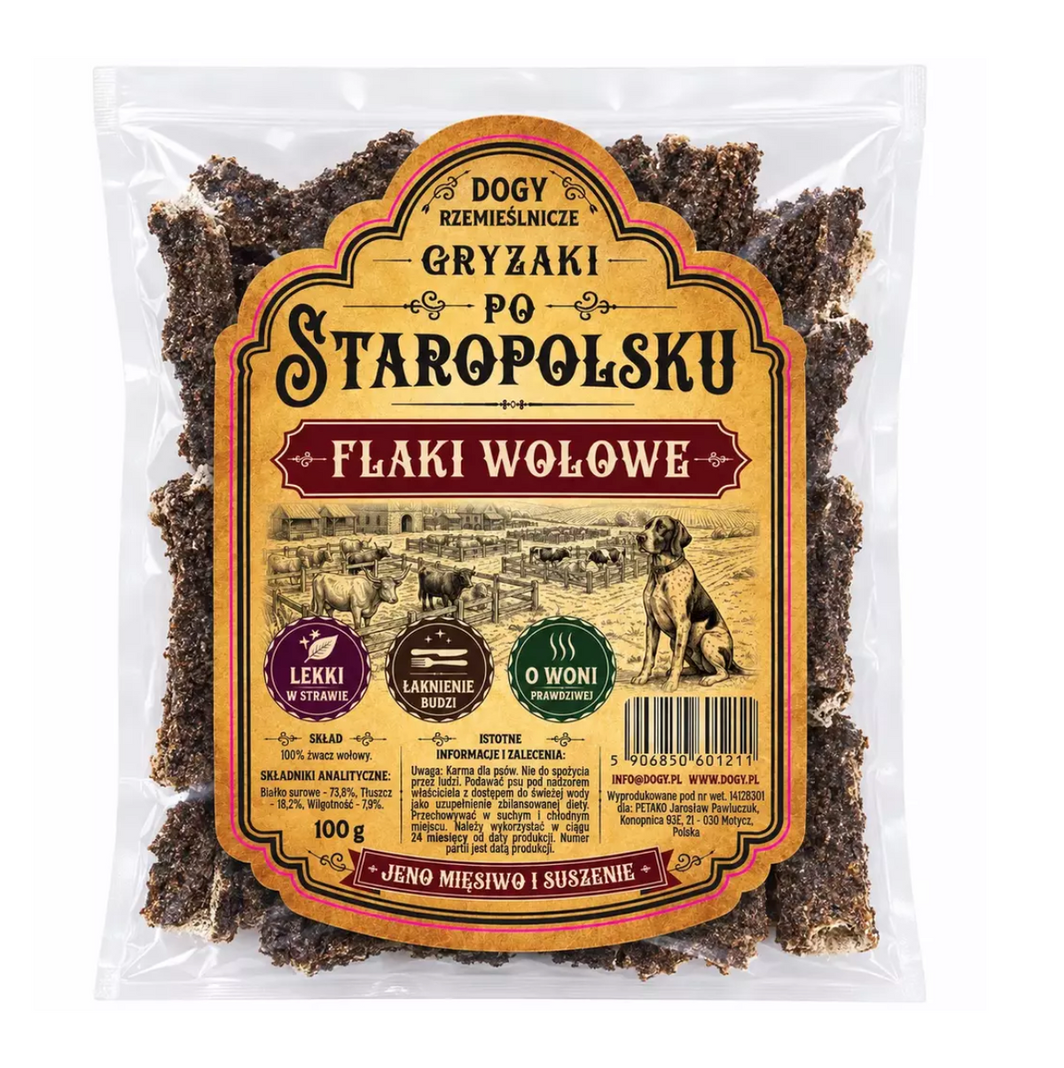 DOGY Rzemieślnicze - Gryzaki Po Staropolsku - FLAKI WOŁOWE 100g