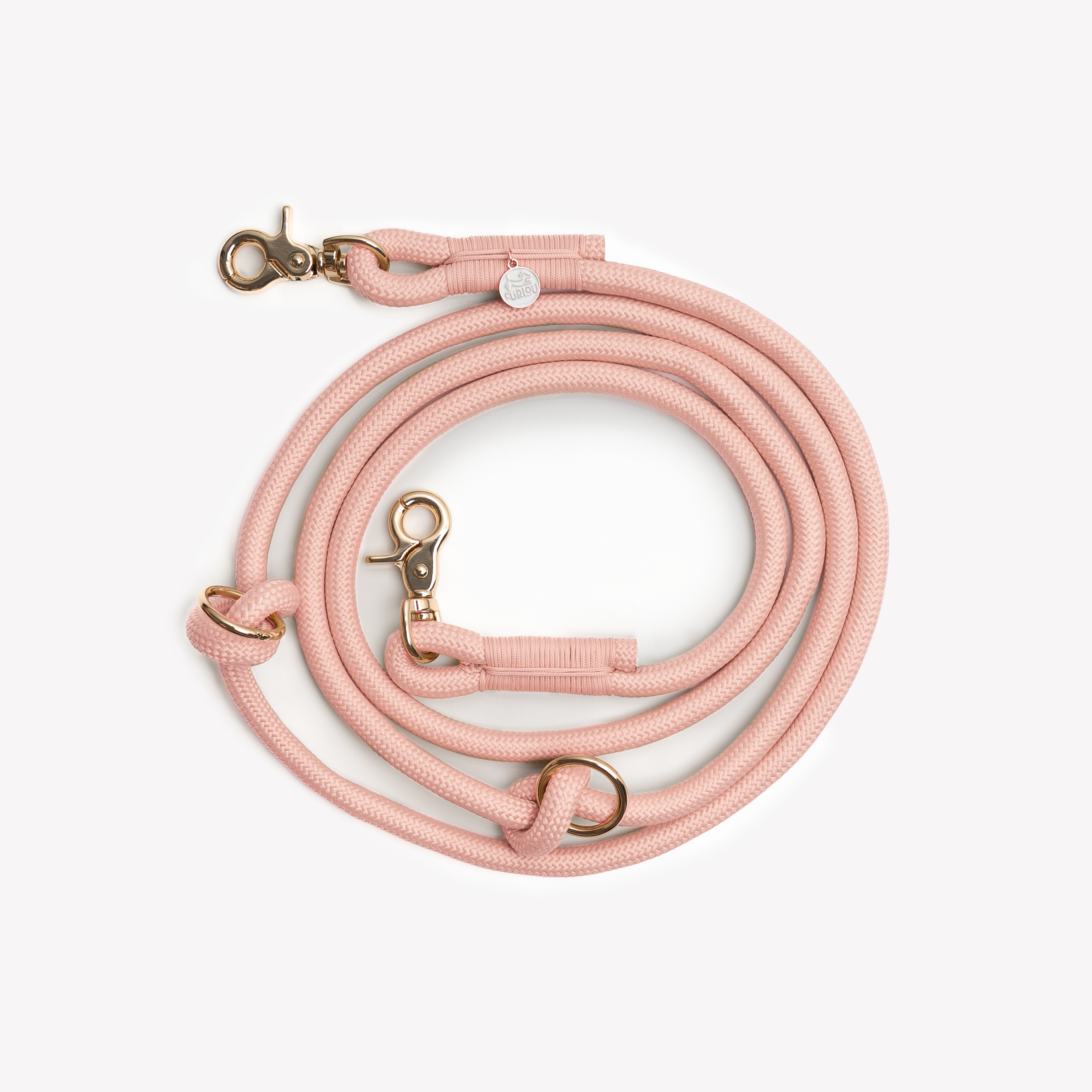 Smycz pleciona Hands Free dla psa – Powder Rose