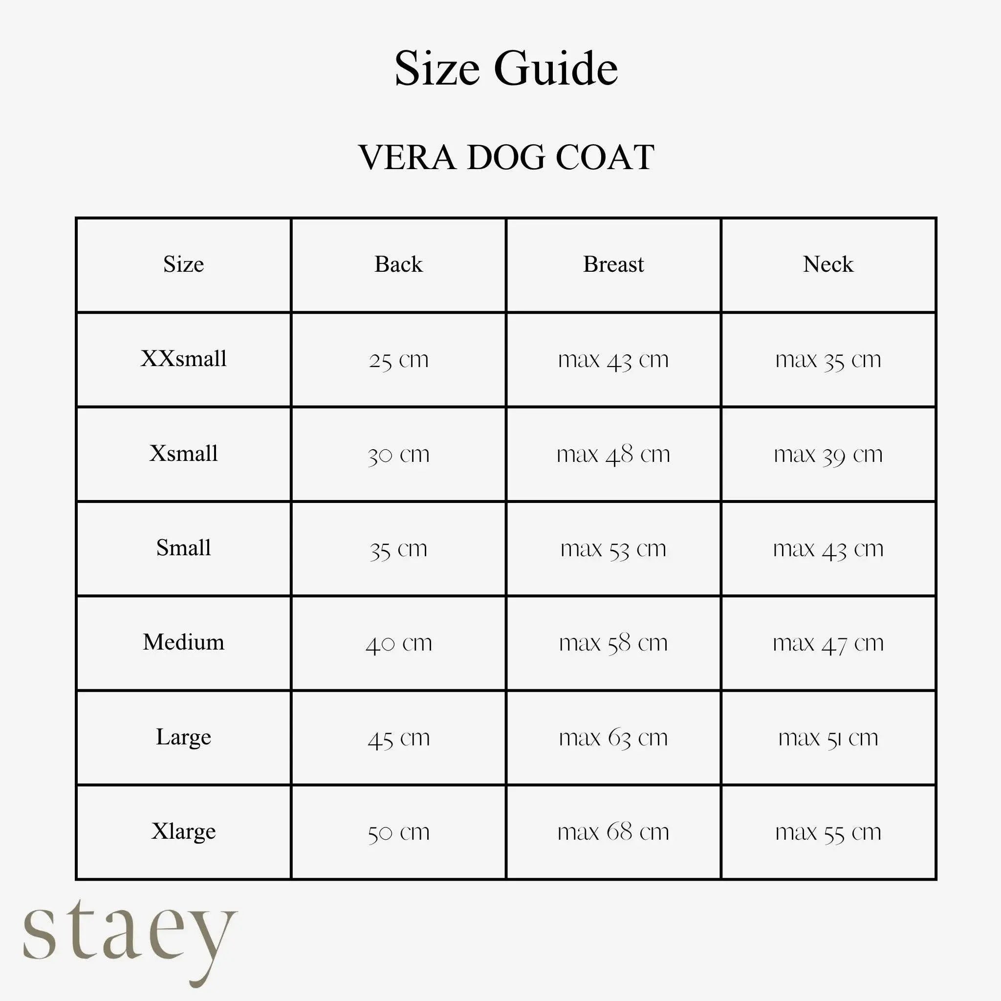 Vera Dog Coat with Harness | Sand: XS Staey